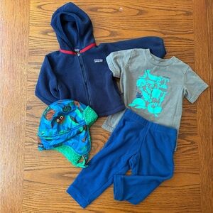 Patagonia Infant Blue Fleece Bundle Size 6-12 Months